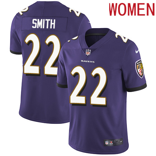 2019 women Baltimore Ravens #22 Smith purple Nike Vapor Untouchable Limited NFL Jersey